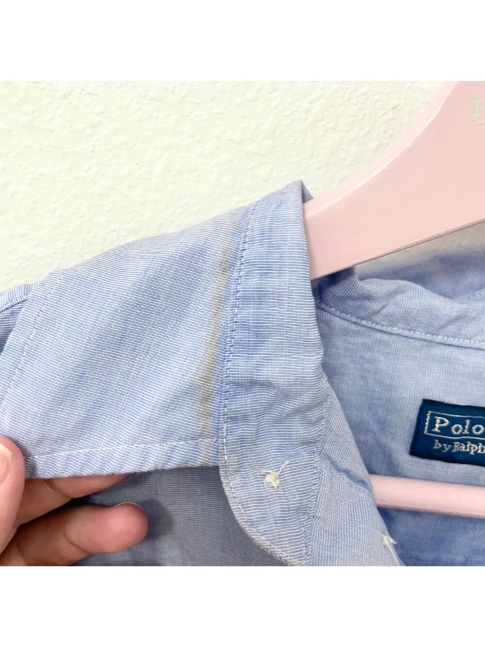 Polo Ralph Lauren Blue Long Sleeve Cotton Shirt Dress Size 4 - Picture 5 of 6